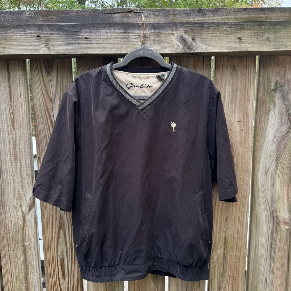Glen Echo Black Lightweight Short Sleeve Men's Golf Popover Wind Jacket